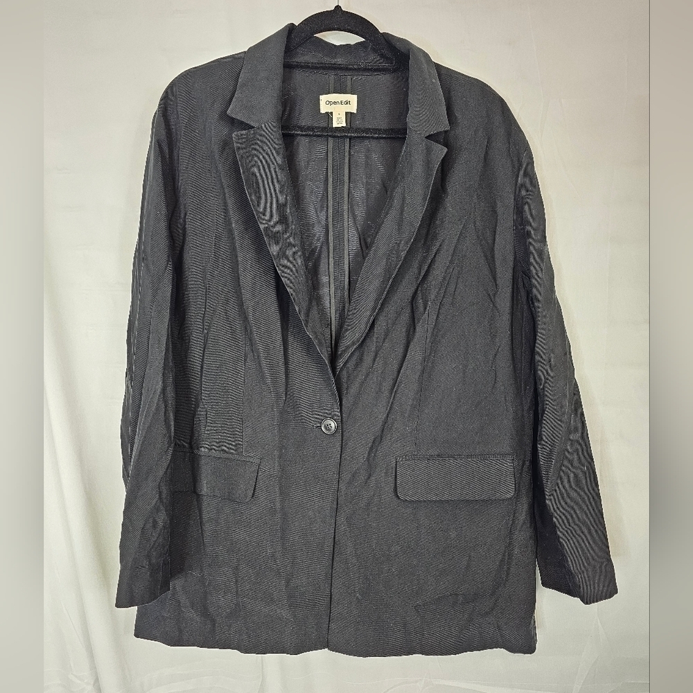 Open Edit Black One-Button Blazer In Size Large N… - image 1
